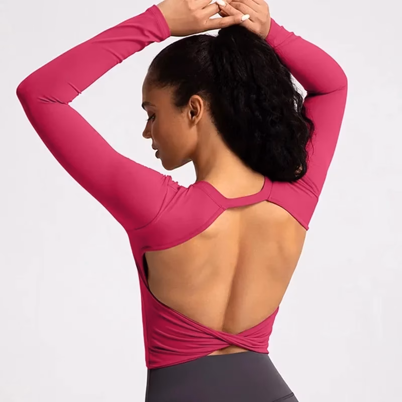 Cloud Hide Black Beauty Back Yoga Shirts Women Long Sleeve Blouse plus Size Sports Gym Fitness Top Running T-Shirt Workout Shirt - Afbeelding 4