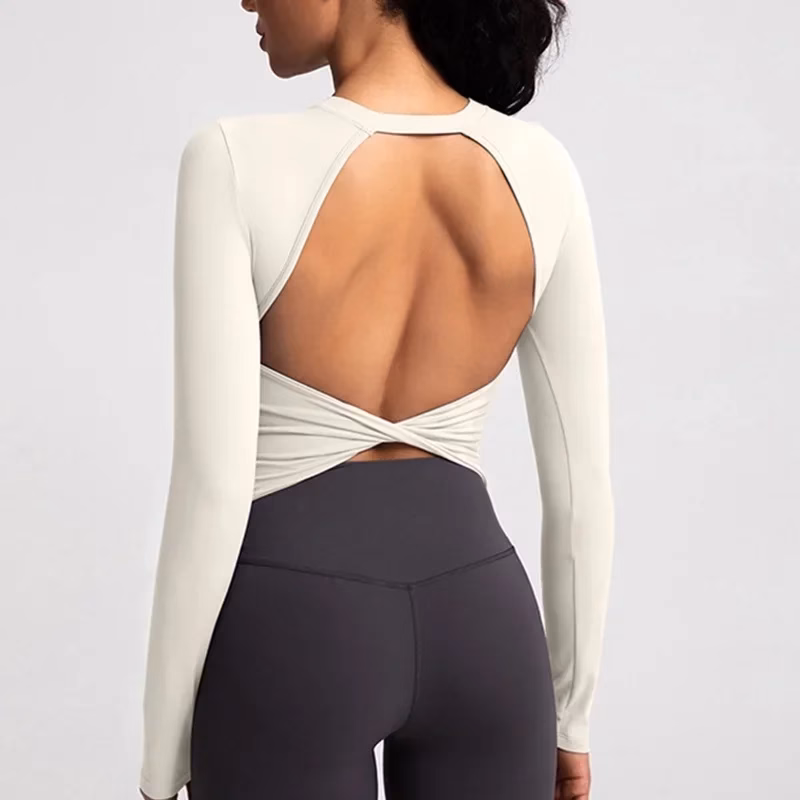 Cloud Hide Black Beauty Back Yoga Shirts Women Long Sleeve Blouse plus Size Sports Gym Fitness Top Running T-Shirt Workout Shirt - Afbeelding 11